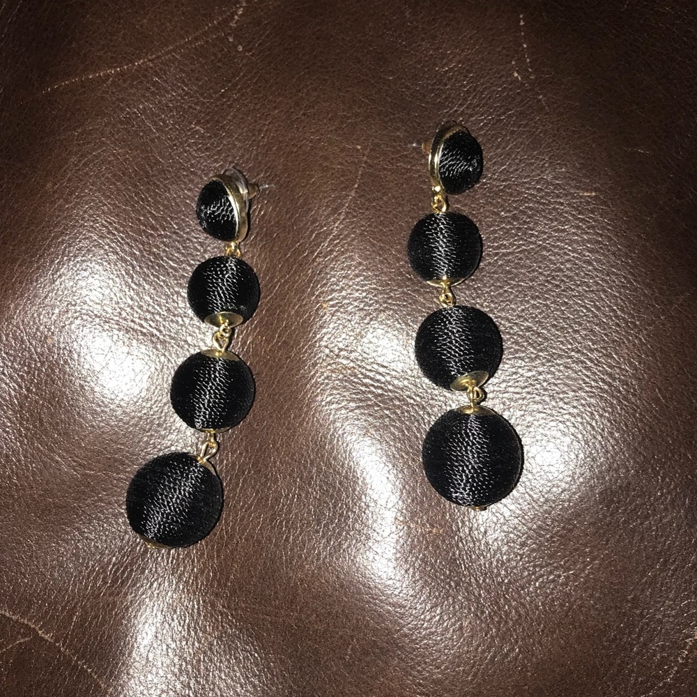 Earrings, black 3” long